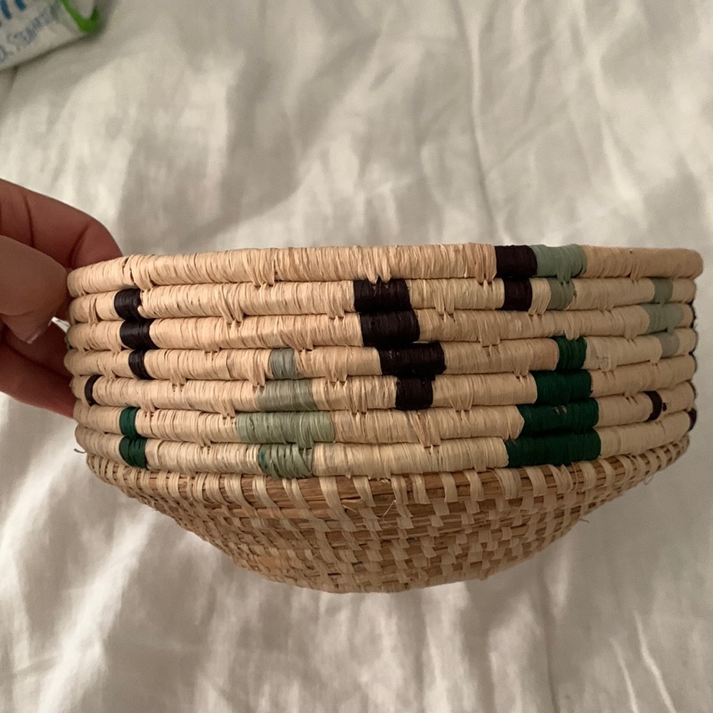 All Across Africa Natural Fiber Geo Woven Bowl